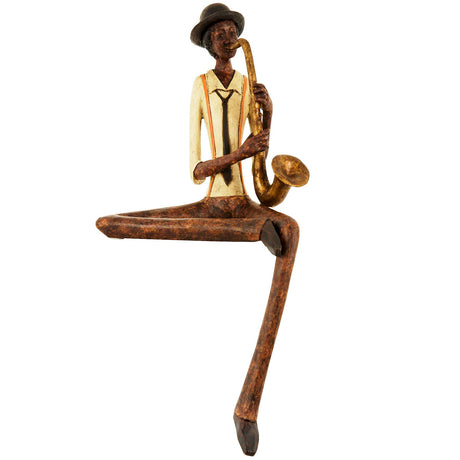 sitting jazz band saxophonist