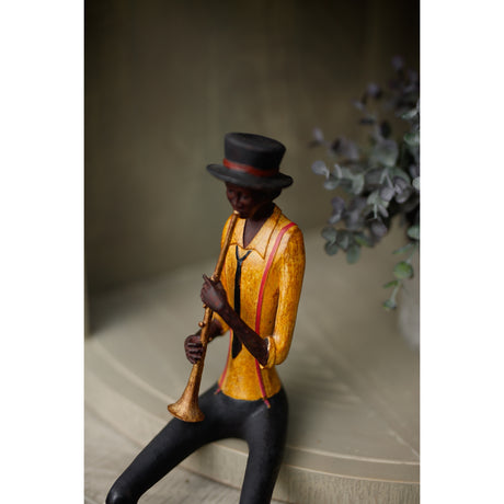 sitting jazz band trumpeter