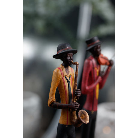 standing jazz band saxophonist