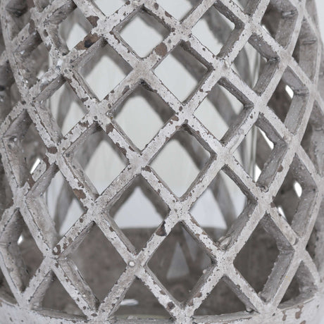 large conical ceramic lattice hurricane lantern