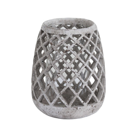 large conical ceramic lattice hurricane lantern