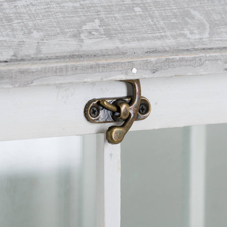 set of 3 white window style lanterns with open top