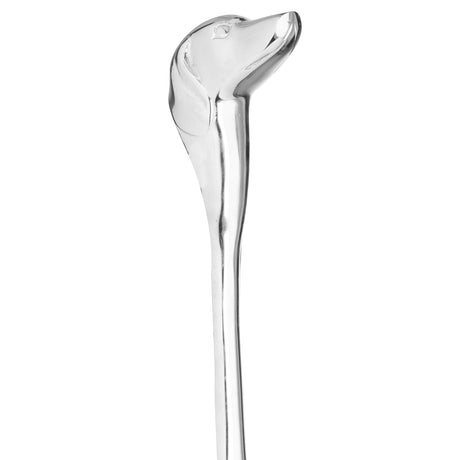 silver nickel dog head detail shoe horn