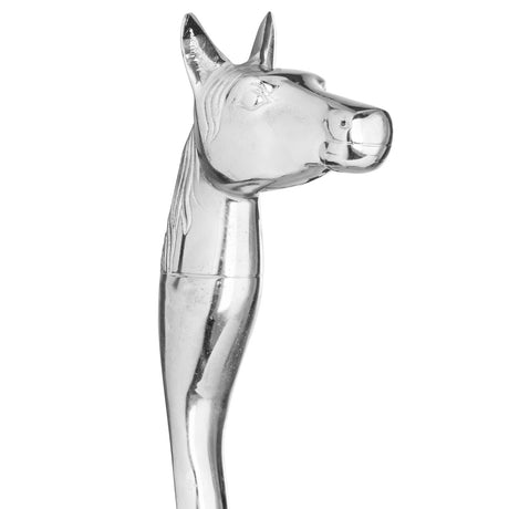 silver nickel horse head detail shoe horn