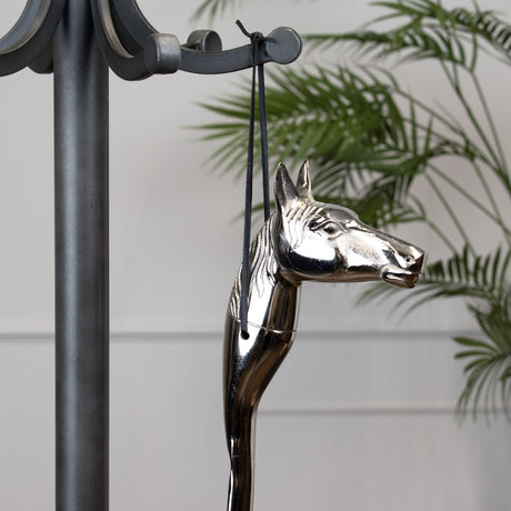 silver nickel horse head detail shoe horn