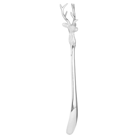 silver nickel stag head detail shoe horn