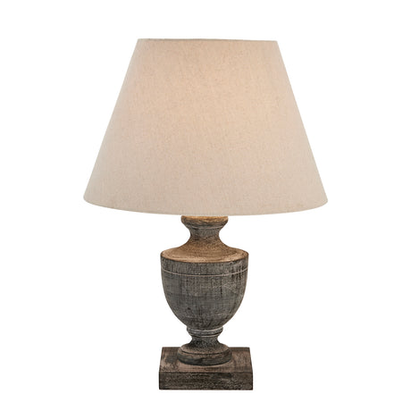 incia urn wooden table lamp