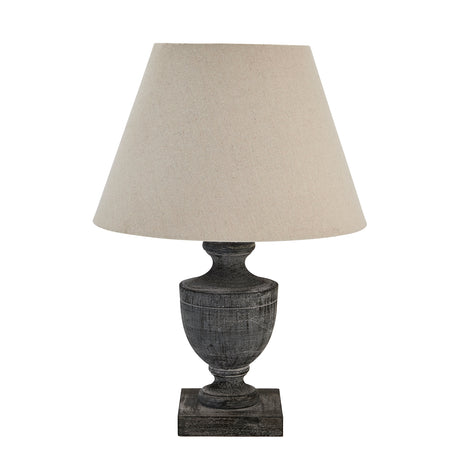 incia urn wooden table lamp
