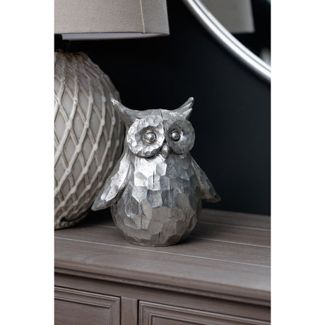 olive the large silver ceramic owl
