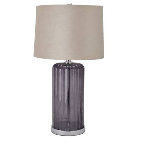 alberta metallic glass lamp with velvet shade