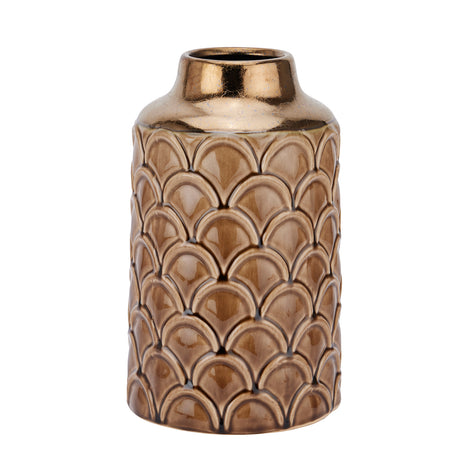 seville collection small caramel scalloped vase