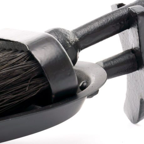 black crook handled hearth tidy