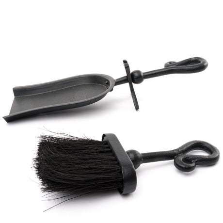 black crook handled hearth tidy