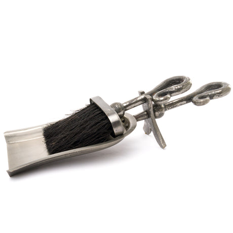 antique pewter crook handled hearth tidy