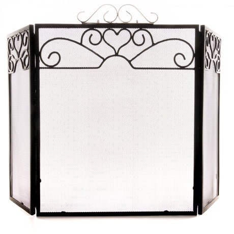 chrome topped three fold fire screen