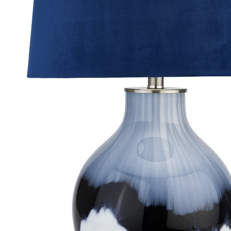 ice shadows table lamp with navy blue lampshade