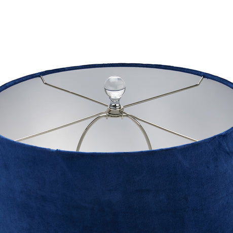 ice shadows table lamp with navy blue lampshade