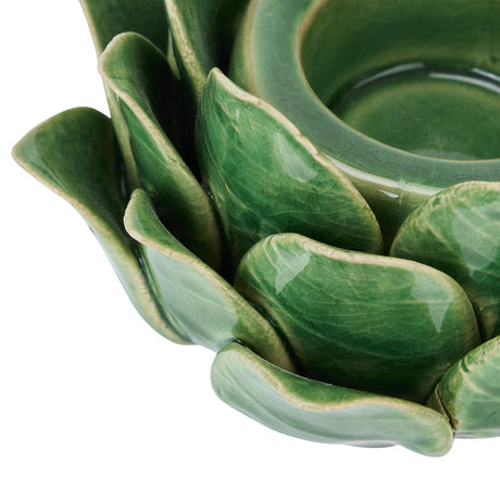 globe green artichoke tea light holder