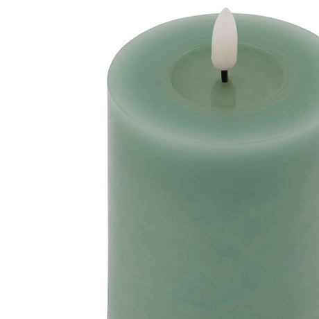 luxe collection melt effect 3x4 sage led wax candle