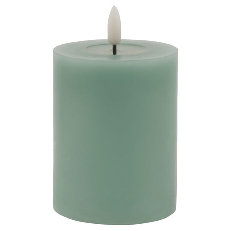 luxe collection melt effect 3x4 sage led wax candle