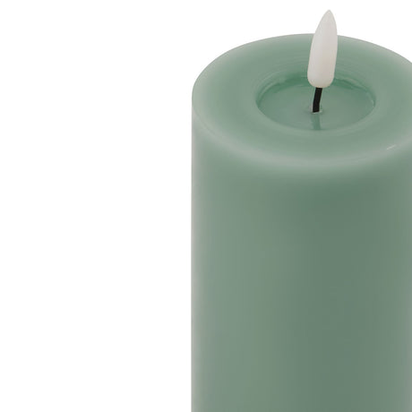 luxe collection melt effect 3x6 sage led wax candle