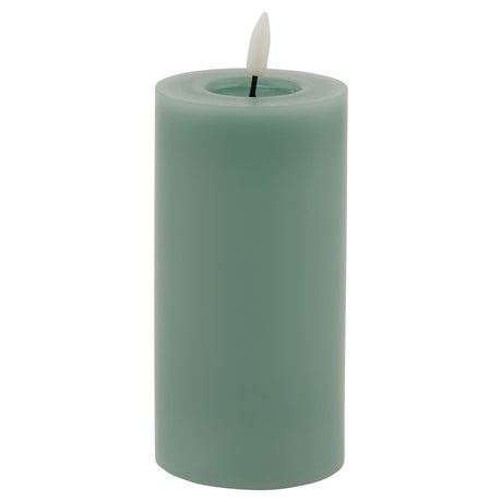 luxe collection melt effect 3x6 sage led wax candle