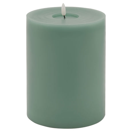 luxe collection melt effect 6x8 sage led wax candle