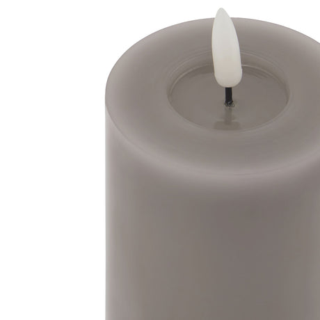 luxe collection melt effect 3x4 grey led wax candle