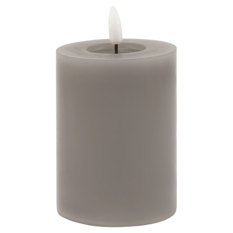 luxe collection melt effect 3x4 grey led wax candle