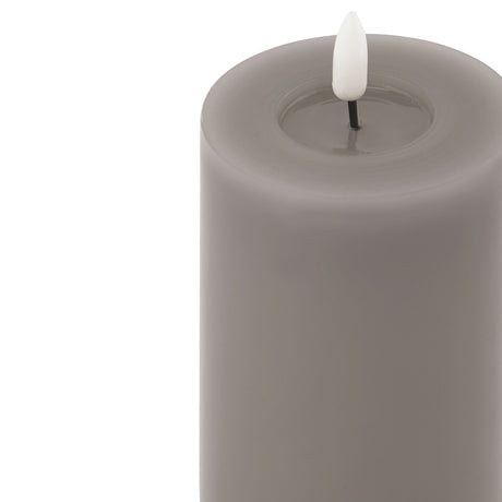 luxe collection melt effect 3x6 grey led wax candle