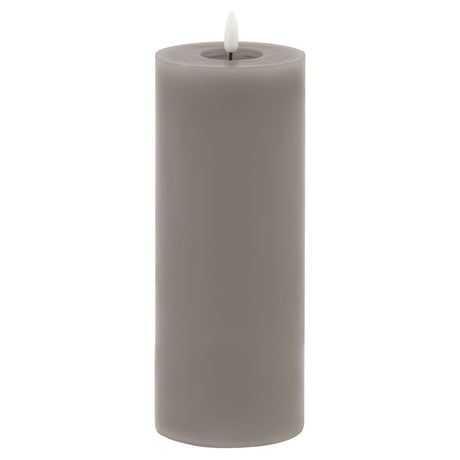 luxe collection melt effect 3 5x9 grey led wax candle