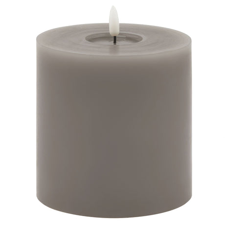 luxe collection melt effect 5x5 grey led wax candle