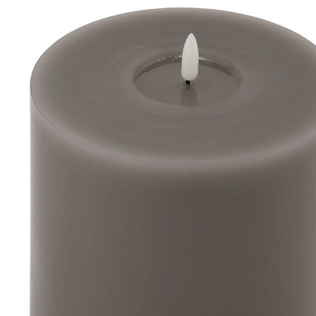 luxe collection melt effect 6x8 grey led wax candle