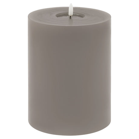 luxe collection melt effect 6x8 grey led wax candle