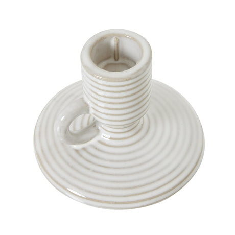 ceramic taper candle holder with handle