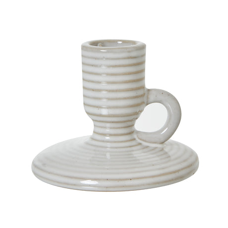 ceramic taper candle holder with handle