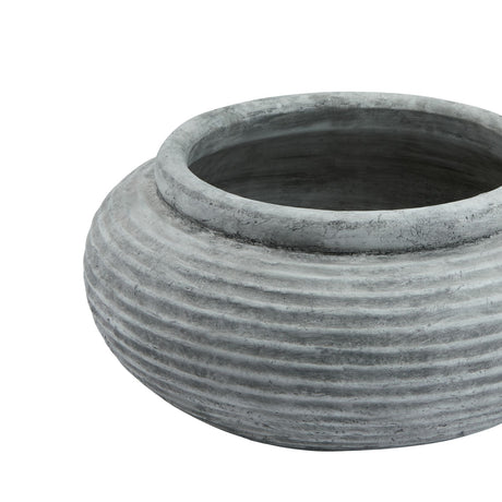 athena round ribbed planter
