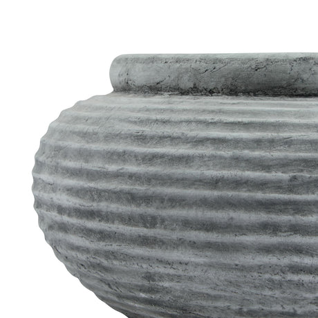 athena round ribbed planter
