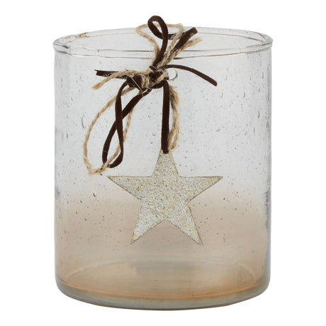 coffee ombre collection large candle holder votive with star