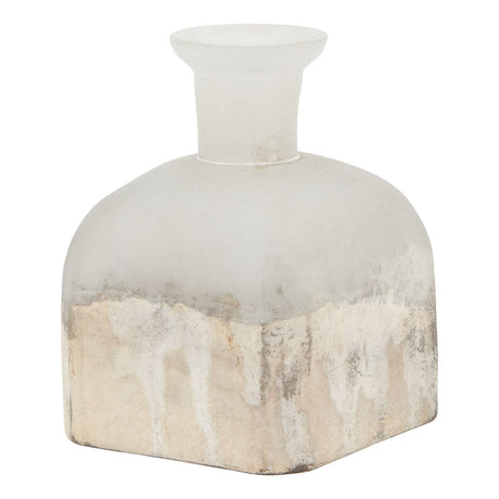 burnished dipped and aged brass candle holder vase