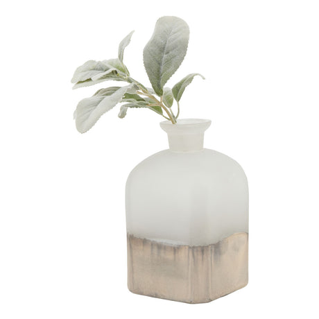 burnished dipped and aged brass large candle holder vase