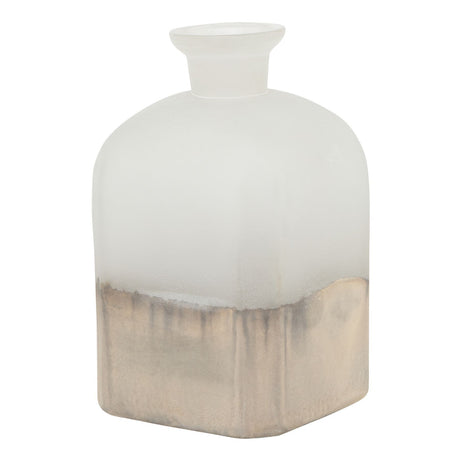 burnished dipped and aged brass large candle holder vase