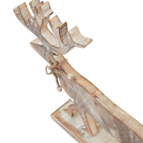white wash collection wooden stag decoration