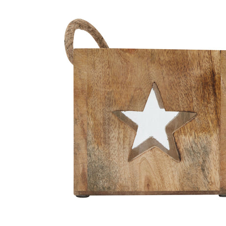natural wooden star tealight candle holder