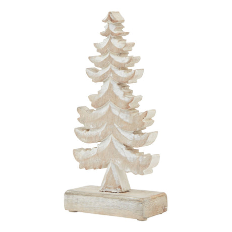 white wash collection wooden tiered tree decoration