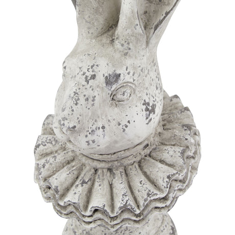stone effect ruffle hare ornament