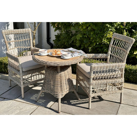 amalfi collection outdoor bistro table with wood top