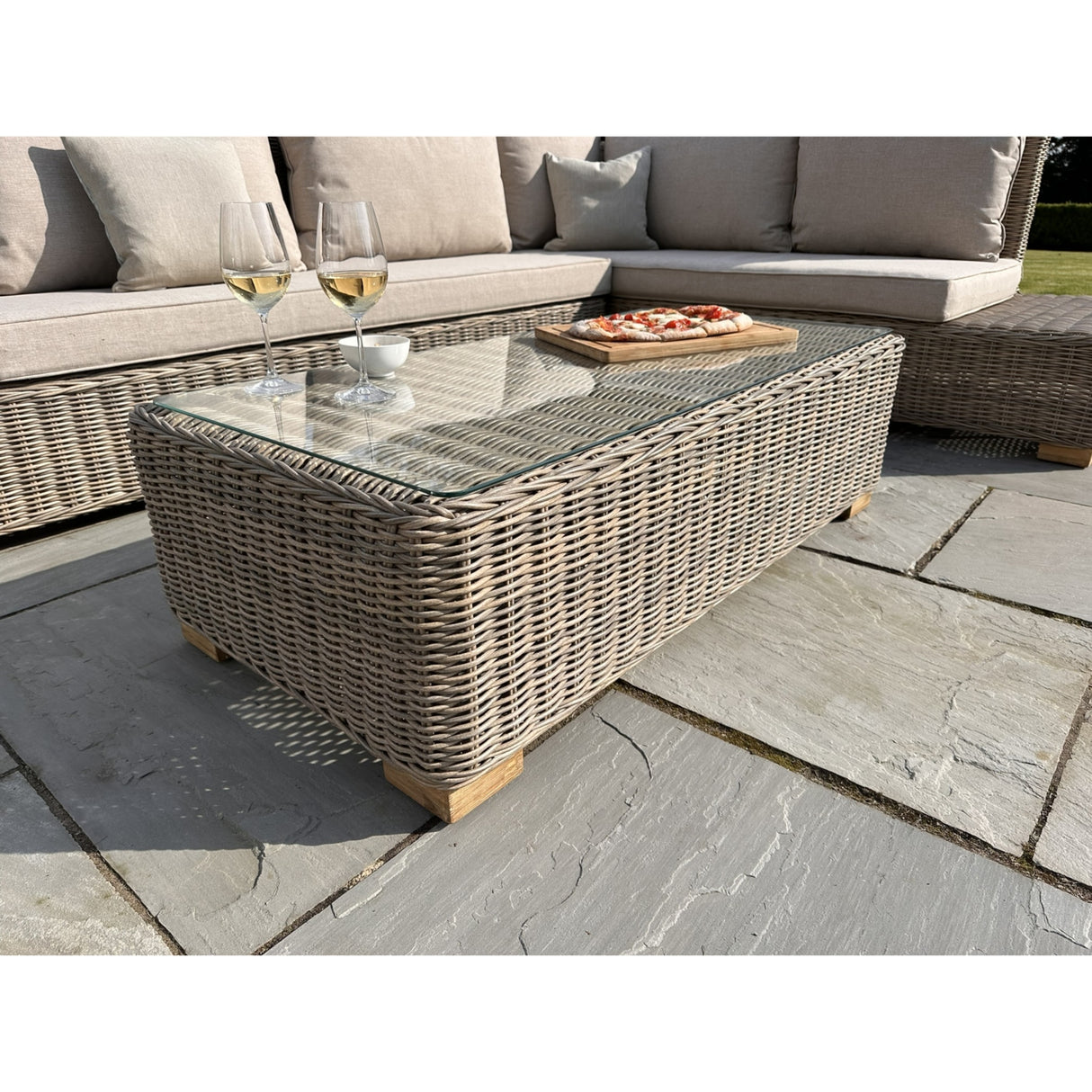 Francine Outdoor Large Corner And Coffee Table Set