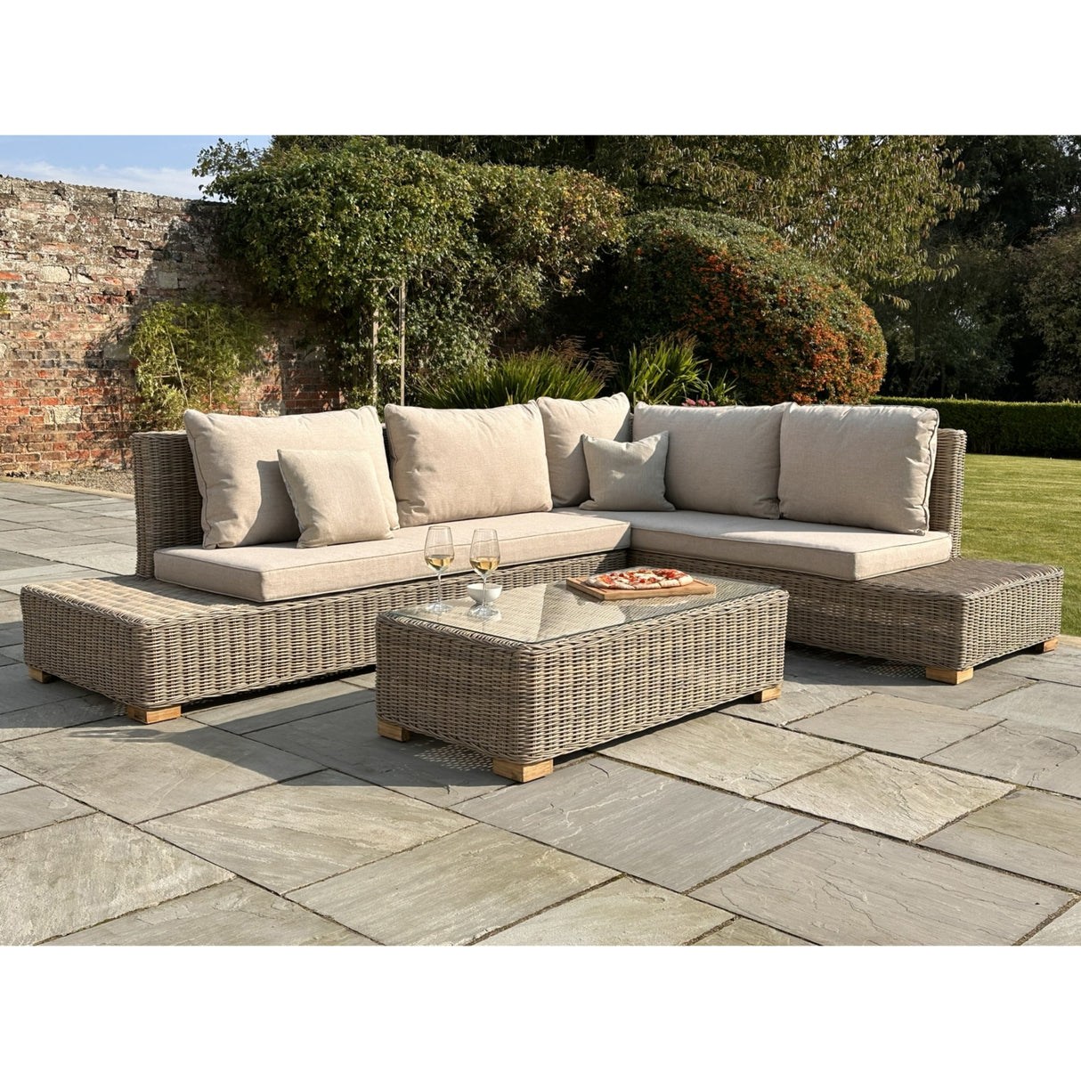 Francine Outdoor Large Corner And Coffee Table Set
