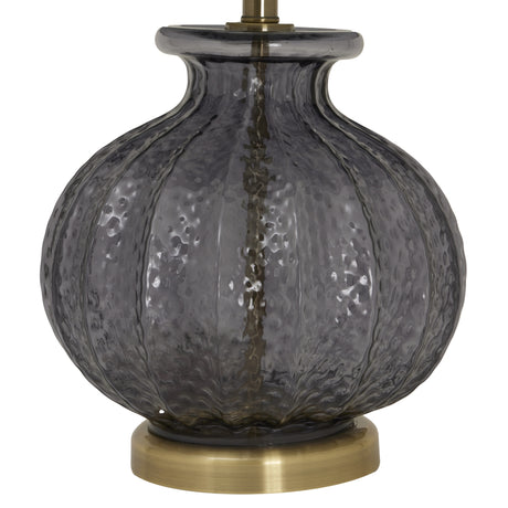 luxton glass fluted lamp with black velvet shade